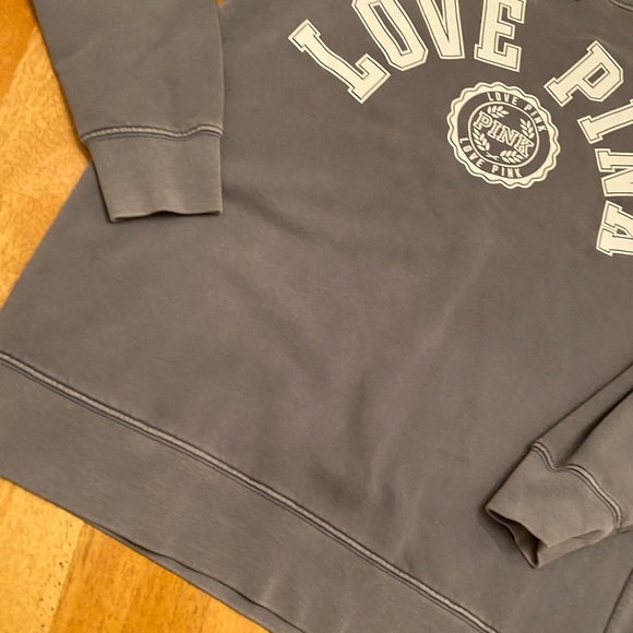 Pink oversized grey & white sweatshirt nice sz XS - Picture 9 of 12